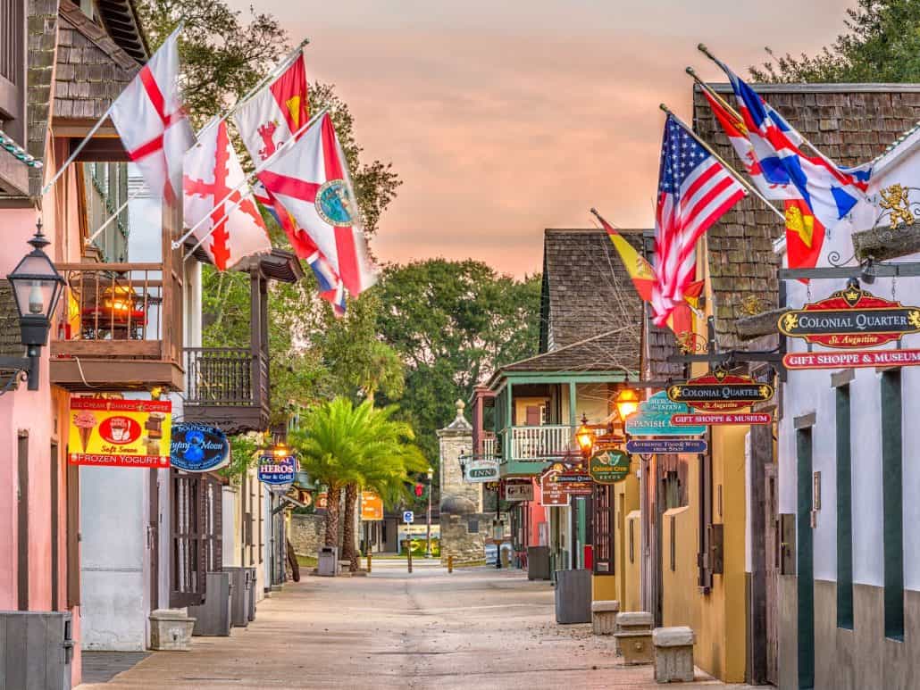 Historic St. George Street in downtown St. Augustine